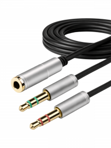 Орбита OT-AVC44 Серебро переходник аудио (гнездо 3,5 мм на 2 штекера Джек 3,5 мм) (УПАКОВКА 10шт)